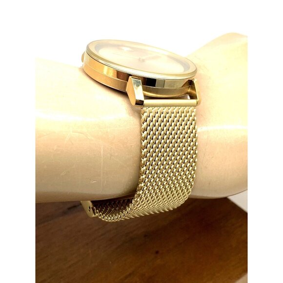 Movado Men's Watch 3600560 Bold Gold Dial Swiss Quartz Steel 40mm Mesh Band - Picture 12 of 14